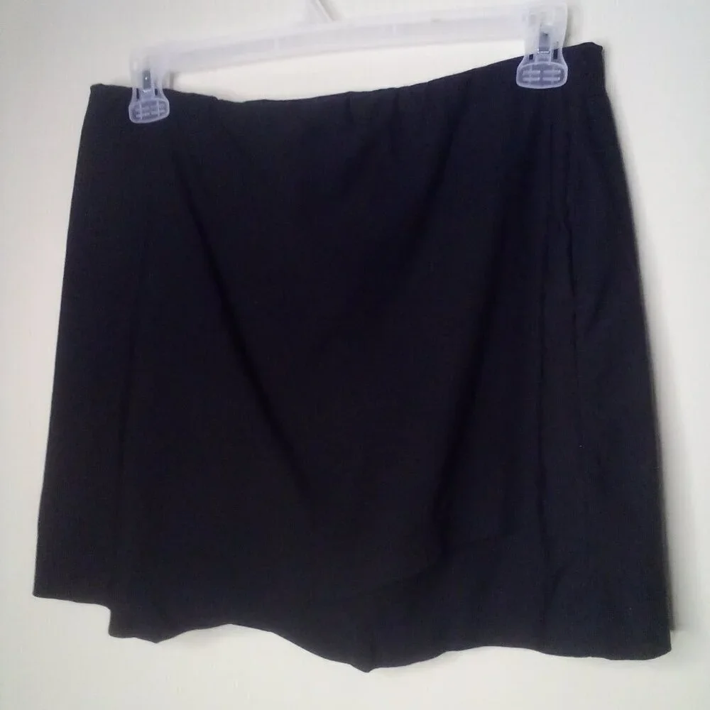 Versona Skort Skirt Women L Pockets Pull On Elastic Active Black
